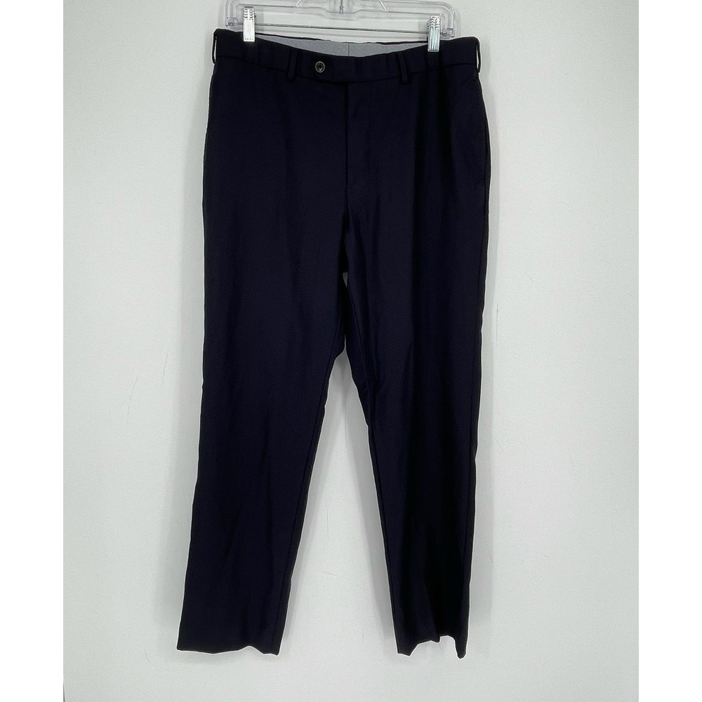 Brooks Brothers Men's Navy Fitzgerald 1818 Wool Dress Pants Size W34